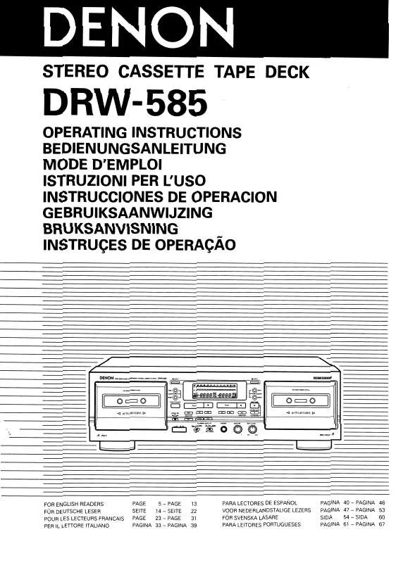 Mode d'emploi DENON DRW-585