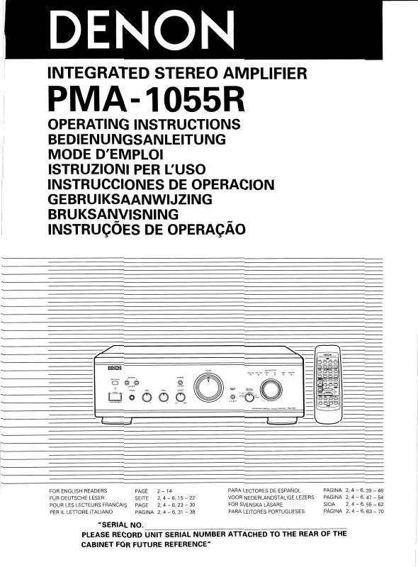 Mode d'emploi DENON PMA-1055R