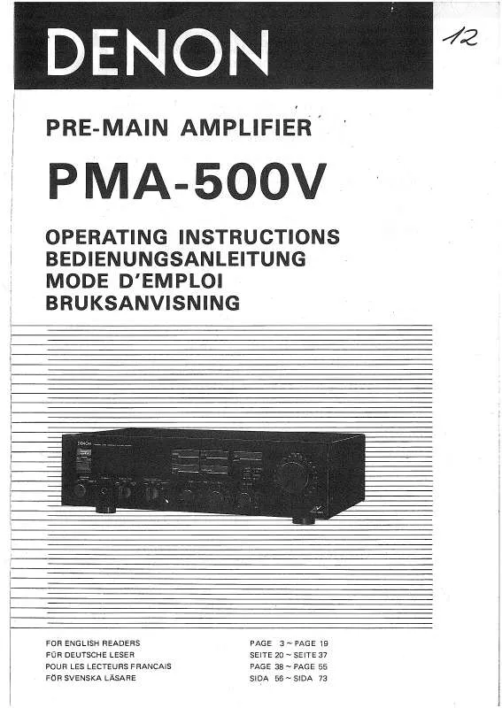 Mode d'emploi DENON PMA-500V