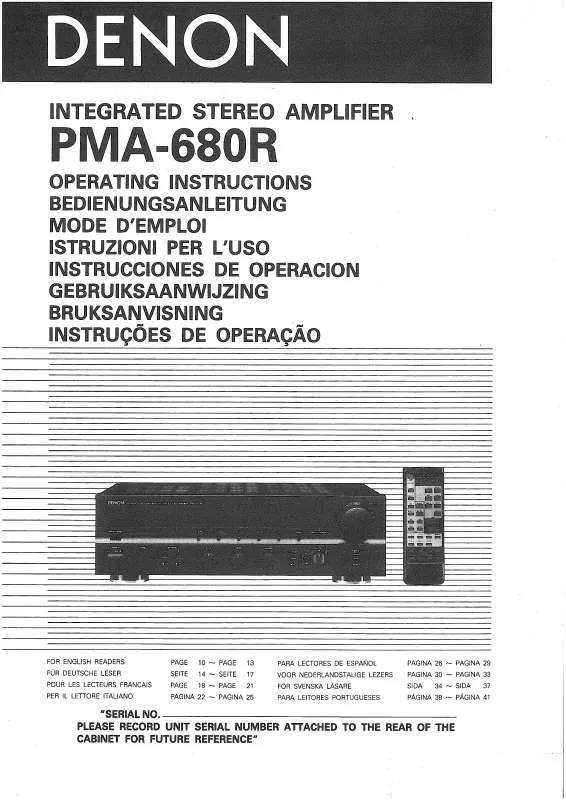 Mode d'emploi DENON PMA-680R