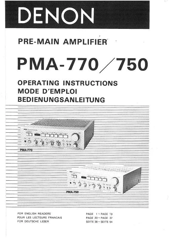 Mode d'emploi DENON PMA-750