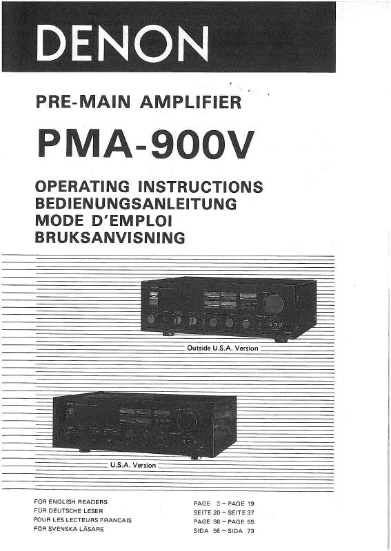 Mode d'emploi DENON PMA-900V