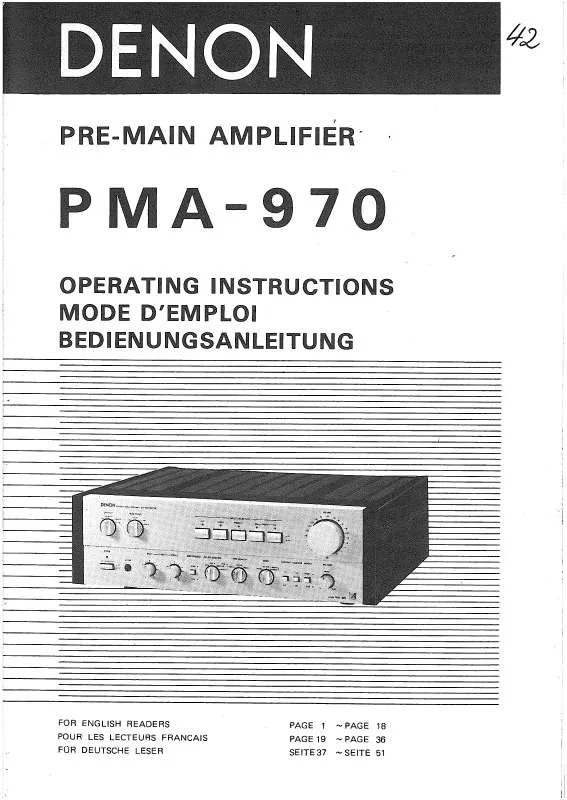 Mode d'emploi DENON PMA-970