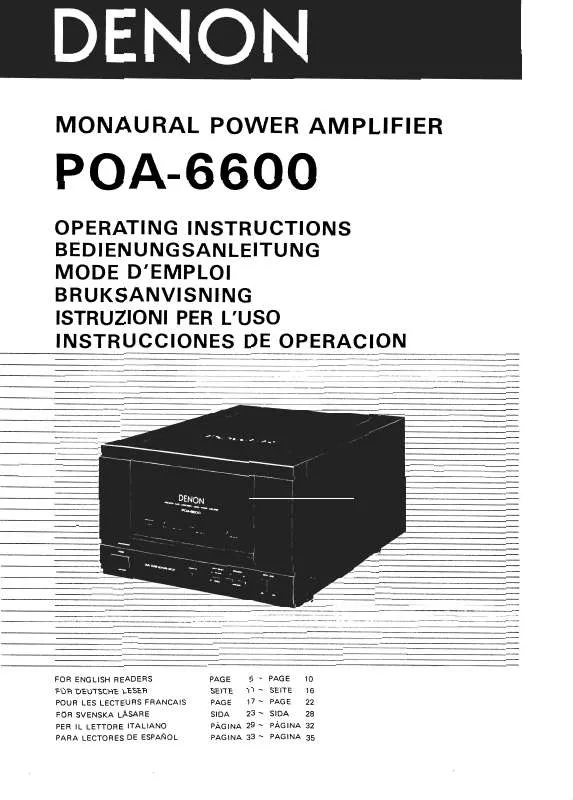 Mode d'emploi DENON POA-6600