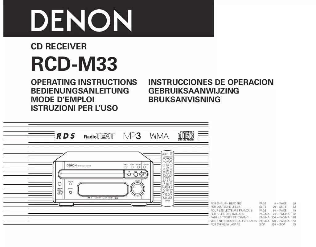Mode d'emploi DENON RCD-M33