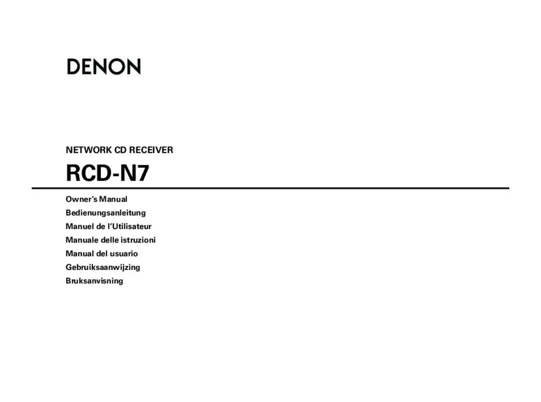 Mode d'emploi DENON RCD-N7E2