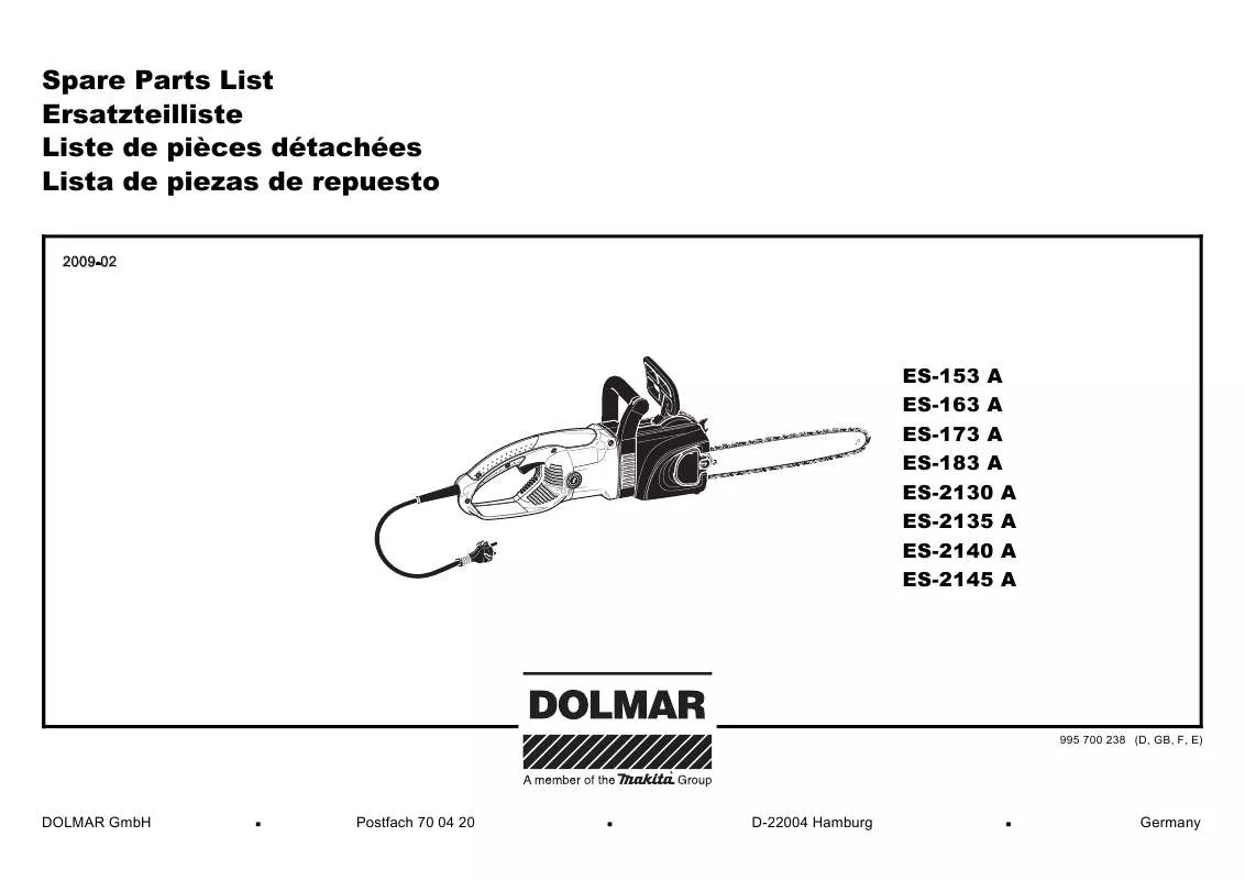 Mode d'emploi DOLMAR ES-2135 A