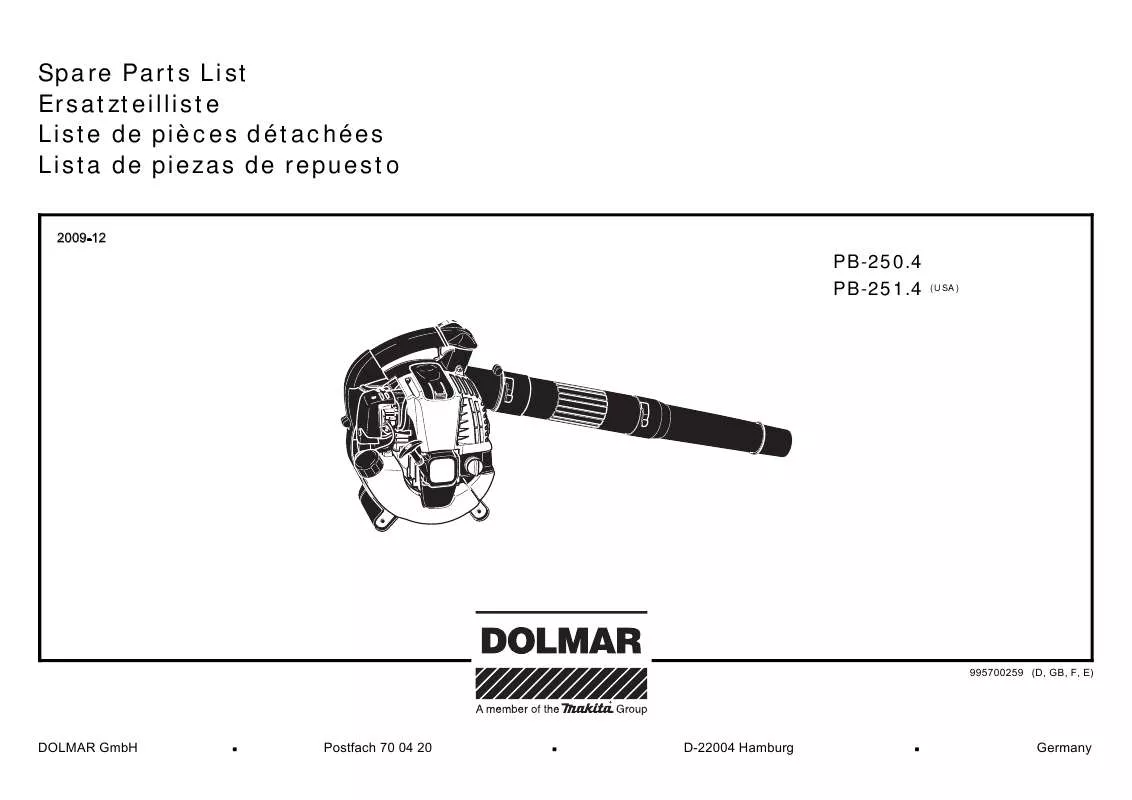 Mode d'emploi DOLMAR PB-250.4