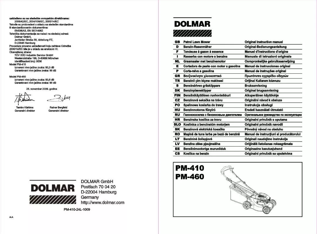 Mode d'emploi DOLMAR PM-410