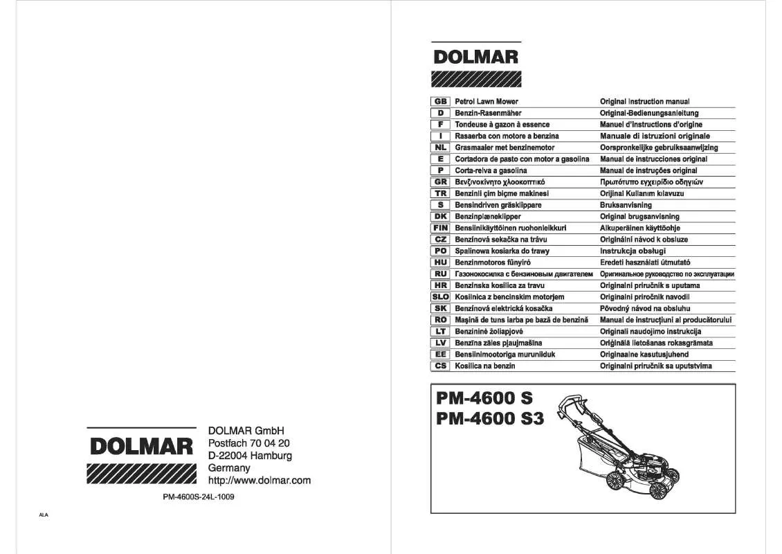Mode d'emploi DOLMAR PM-4600 S