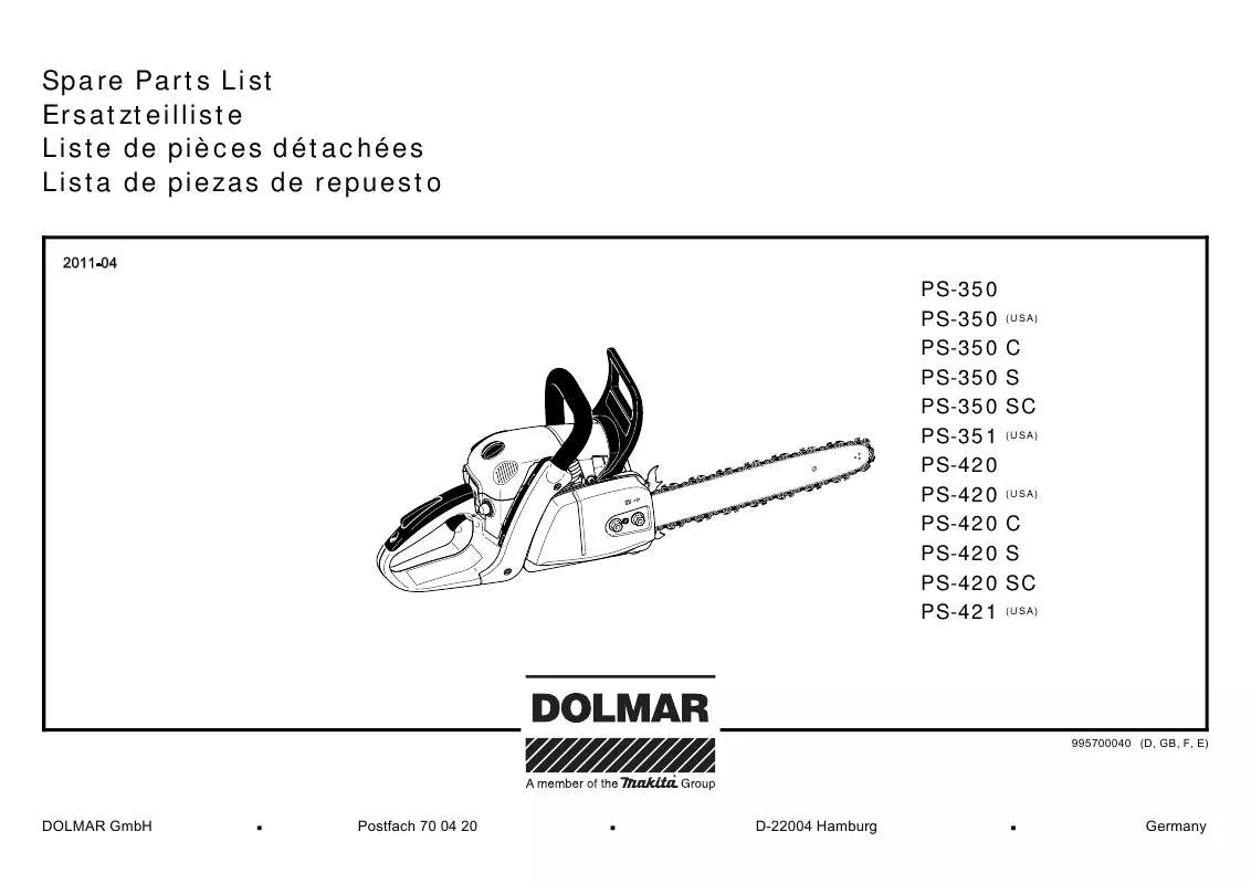 Mode d'emploi DOLMAR PS-350 S