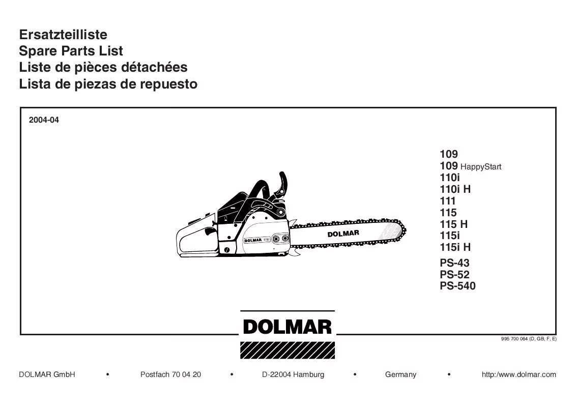 Mode d'emploi DOLMAR PS-540