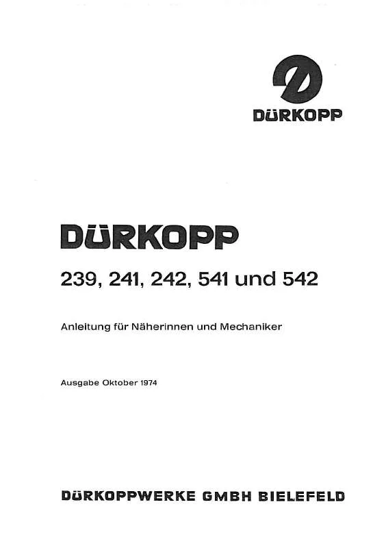 Mode d'emploi DURKOPP 239
