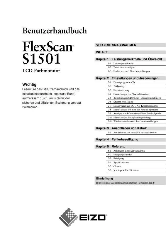 Mode d'emploi EIZO FLEXSCAN S1501