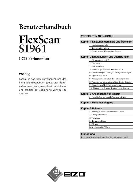 Mode d'emploi EIZO FLEXSCAN S1961