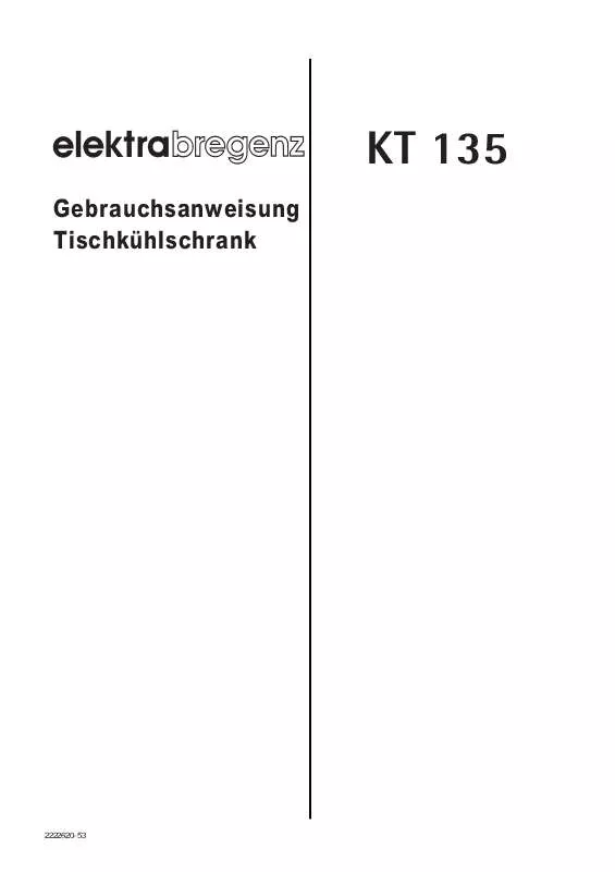 Mode d'emploi ELEKTRA KT135
