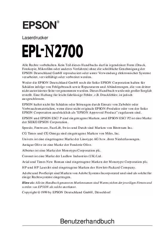 Mode d'emploi EPSON EPL-N2700