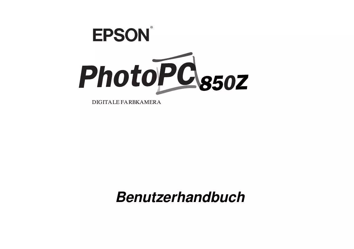 Mode d'emploi EPSON PHOTO PC 850Z