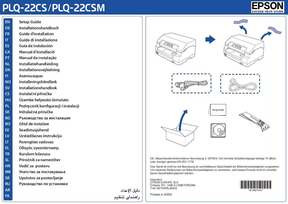 Mode d'emploi EPSON PLQ-22CS