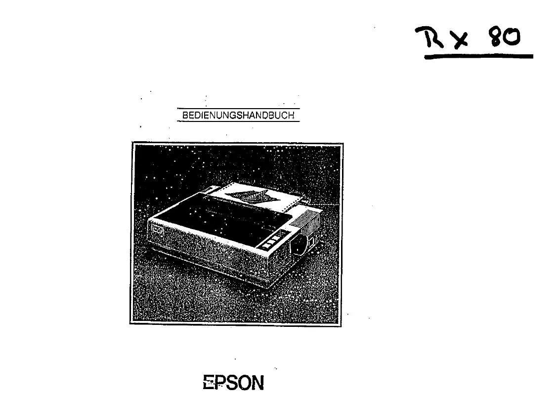 Mode d'emploi EPSON RX-80
