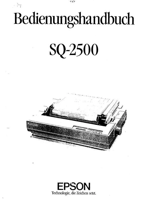 Mode d'emploi EPSON SQ-2500