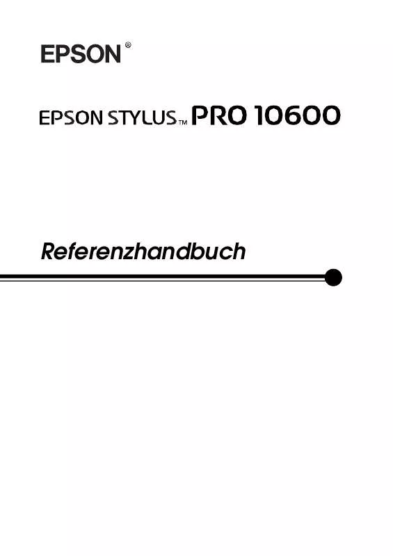 Mode d'emploi EPSON STYLUS PRO 10600