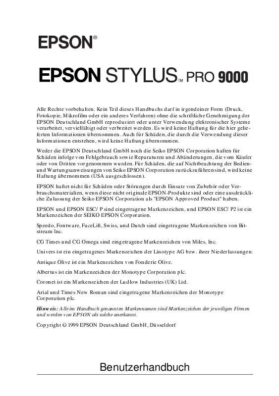Mode d'emploi EPSON STYLUS PRO 9000