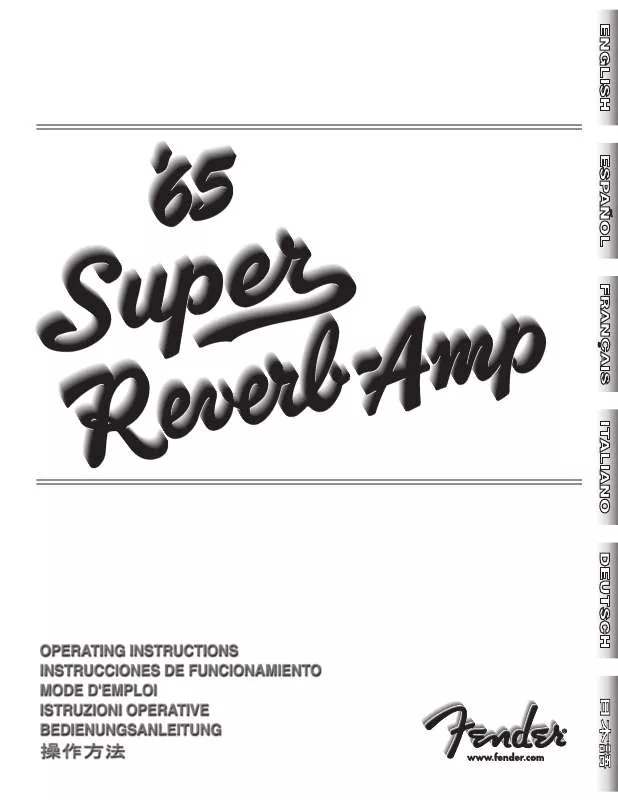 Mode d'emploi FENDER 65 SUPER REVERB-AMP