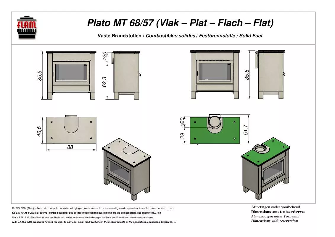 Mode d'emploi FLAM PLATO MT 68-57