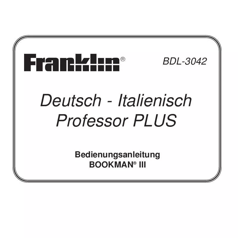 Mode d'emploi FRANKLIN BDL-3042