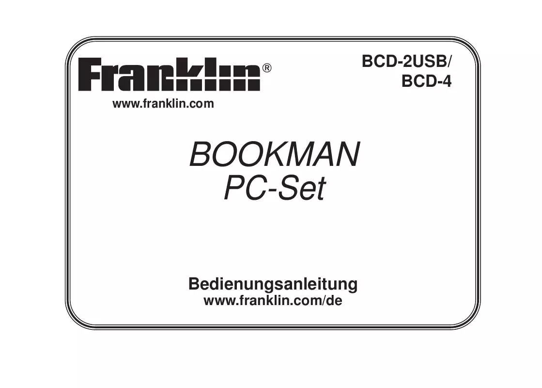 Mode d'emploi FRANKLIN BOOKMAN PC SET