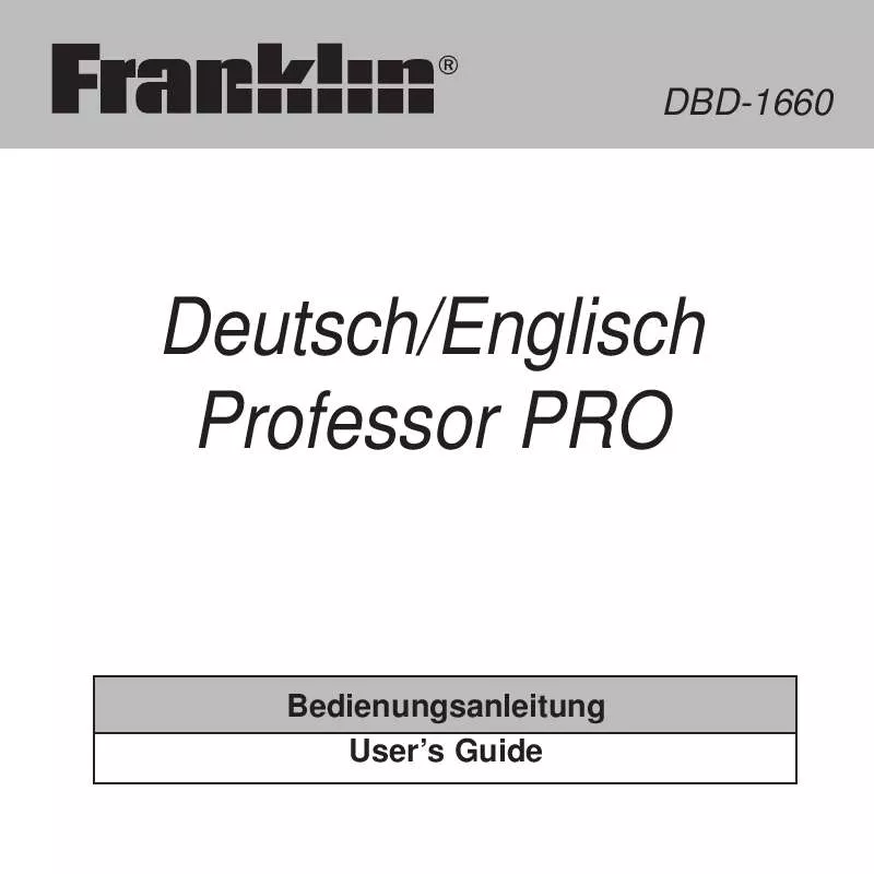 Mode d'emploi FRANKLIN DBD-1660
