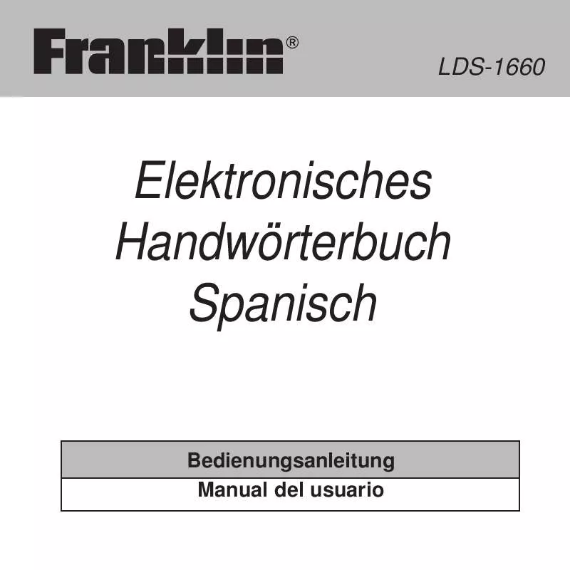 Mode d'emploi FRANKLIN ELEKTRONISCHES HANDWORTERBUCH SPANISCH