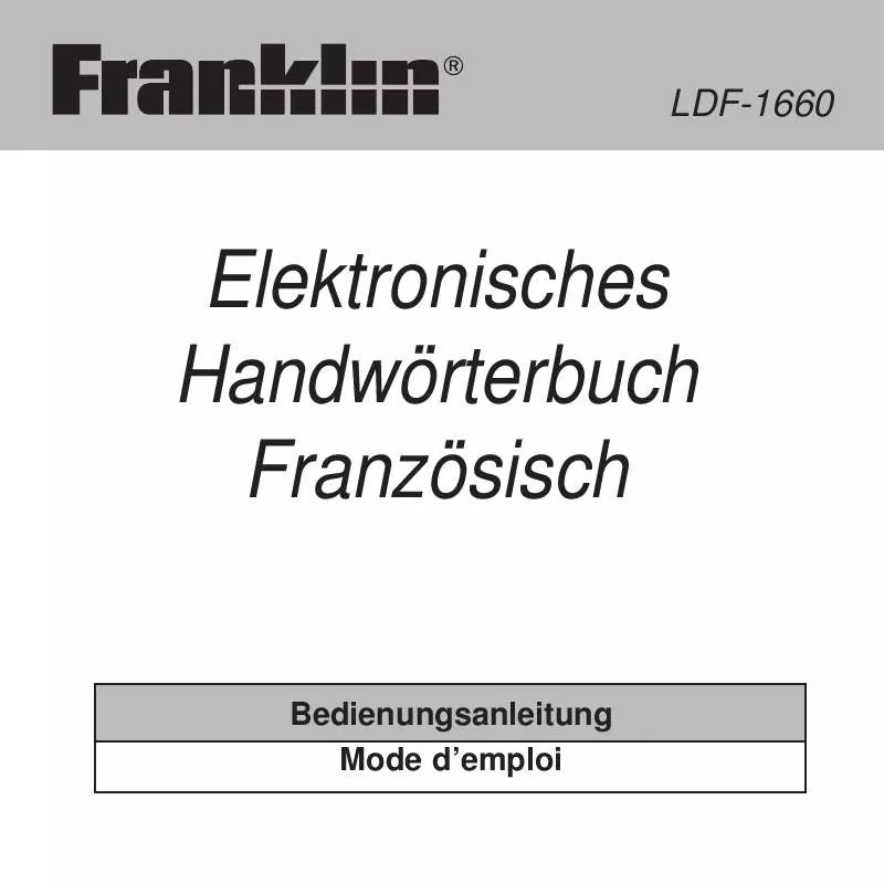 Mode d'emploi FRANKLIN LDF-1660