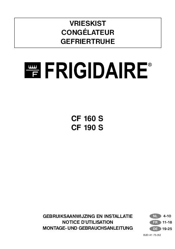 Mode d'emploi FRIGIDAIRE CF190S