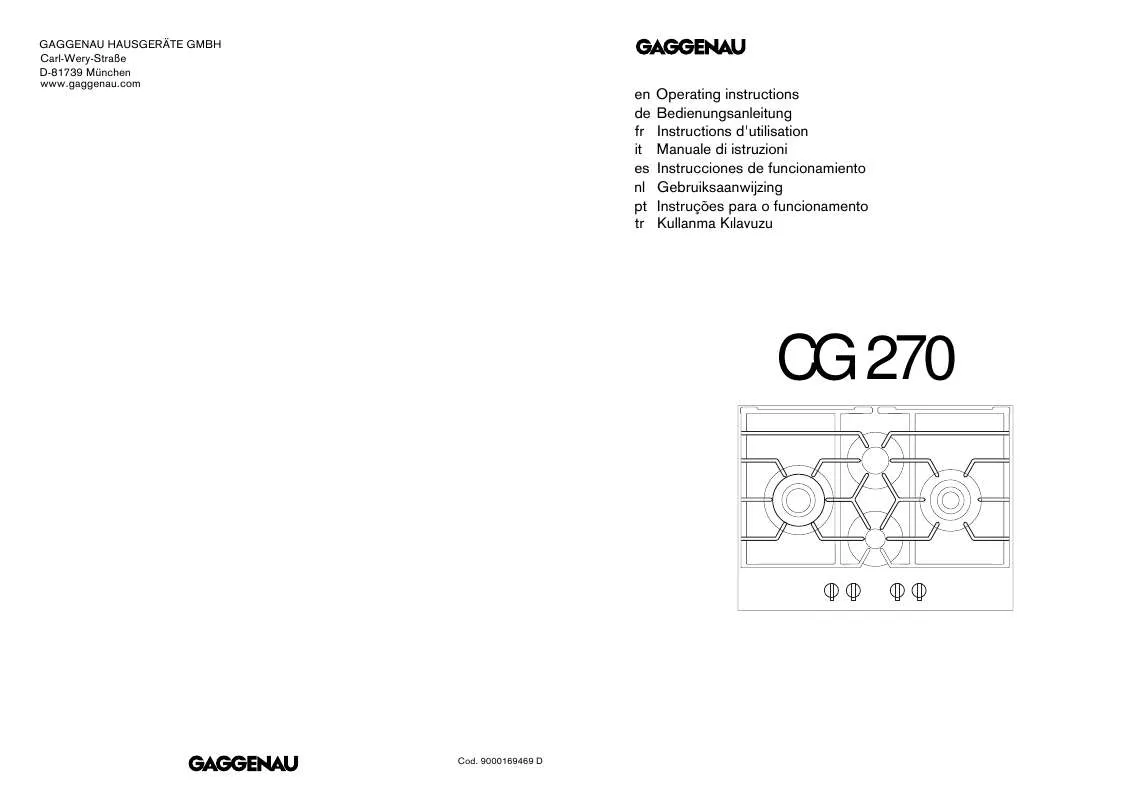 Mode d'emploi GAGGENAU CG270210