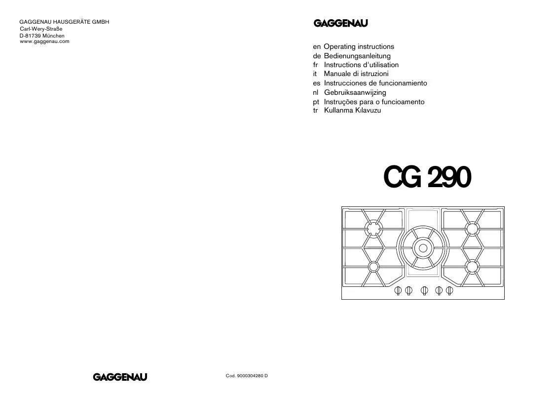 Mode d'emploi GAGGENAU CG290210