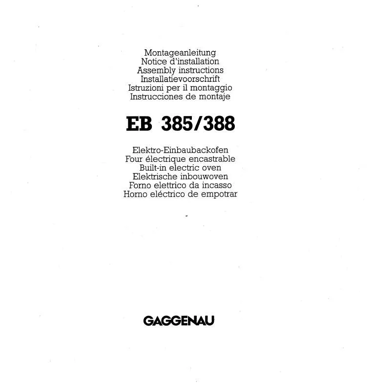Mode d'emploi GAGGENAU EB385210