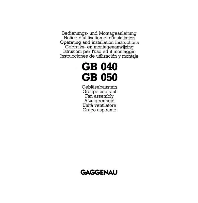 Mode d'emploi GAGGENAU GB040130