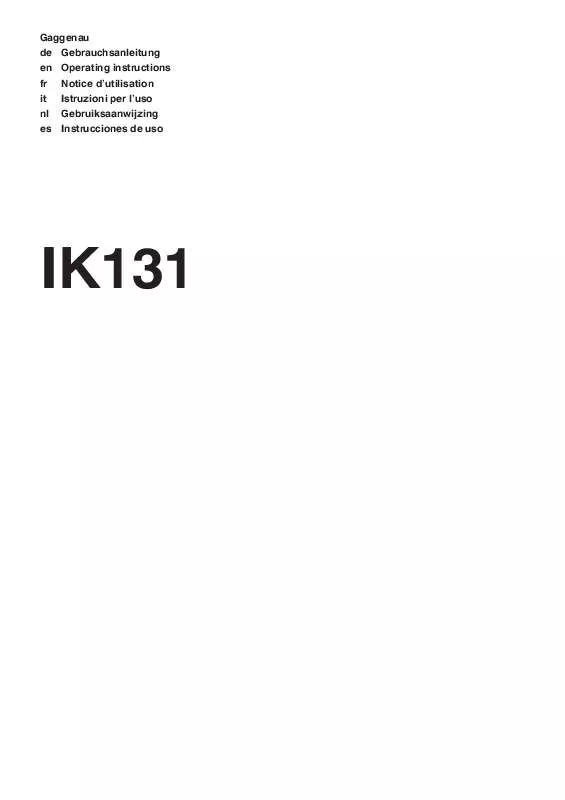 Mode d'emploi GAGGENAU IK131114