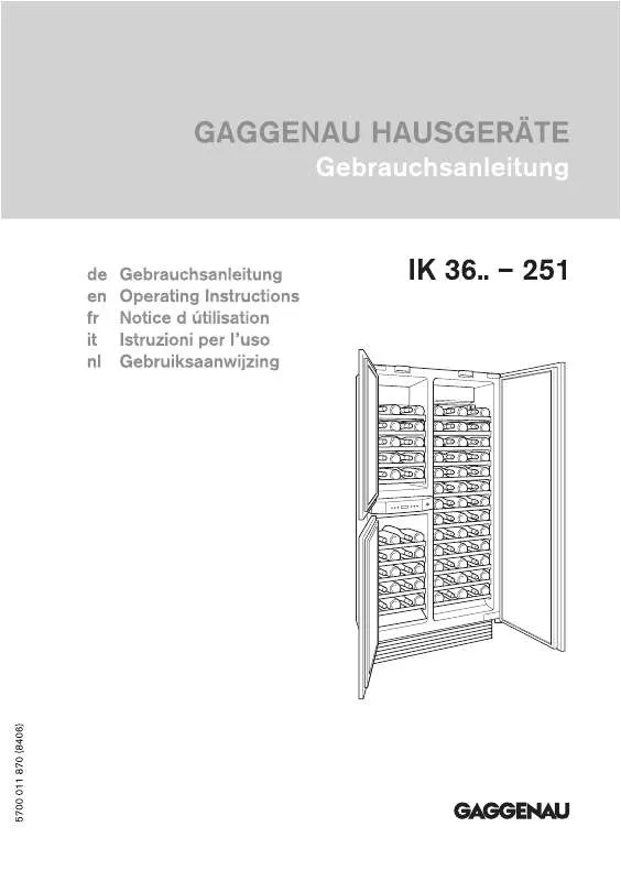 Mode d'emploi GAGGENAU IK360251