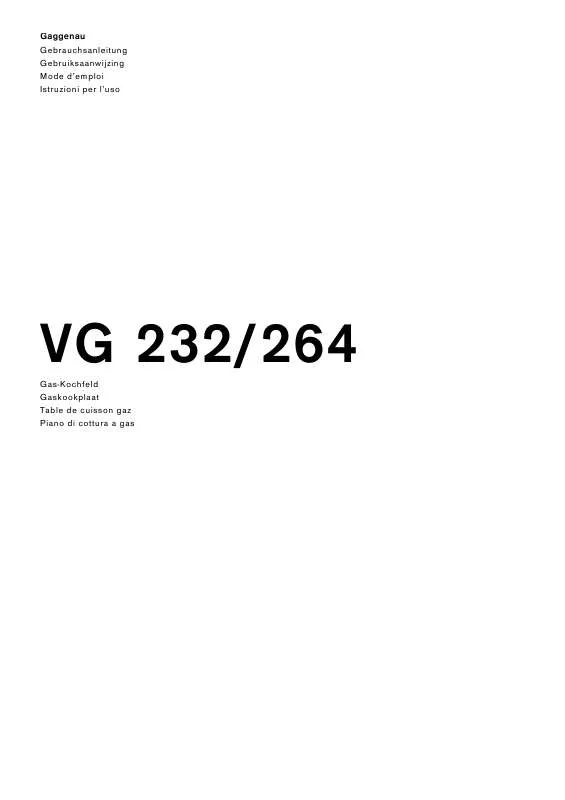 Mode d'emploi GAGGENAU VG232134F