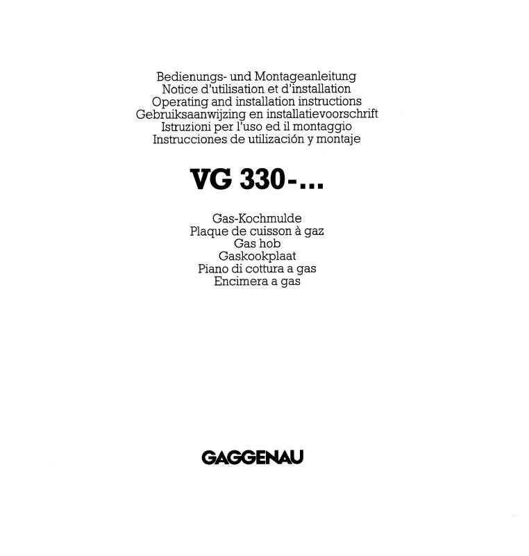Mode d'emploi GAGGENAU VG330311SG