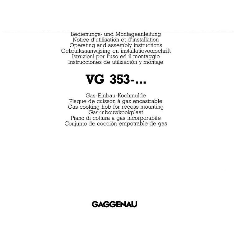 Mode d'emploi GAGGENAU VG353312SG