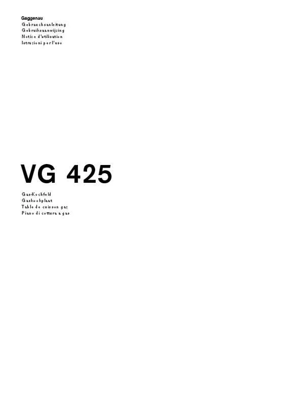 Mode d'emploi GAGGENAU VG425211