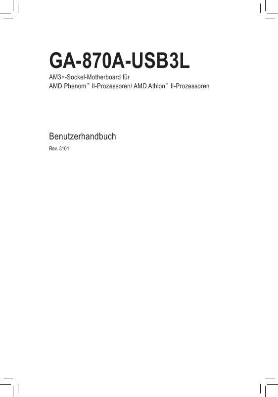 Mode d'emploi GIGABYTE GA-870A-USB3L