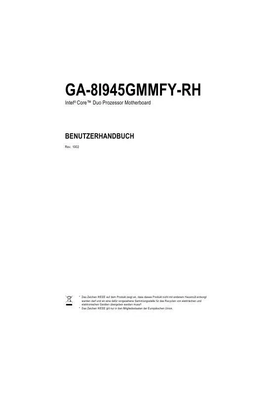 Mode d'emploi GIGABYTE GA-8I945GMMFY-RH