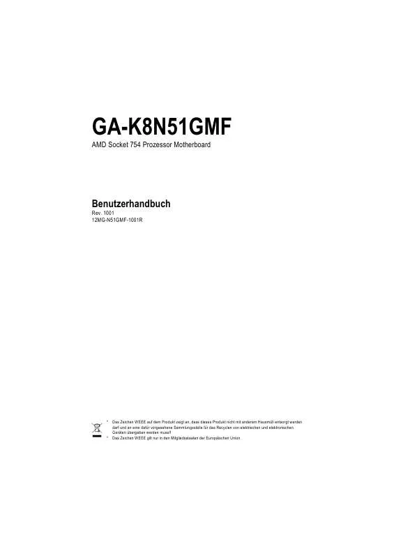 Mode d'emploi GIGABYTE GA-K8N51GMF