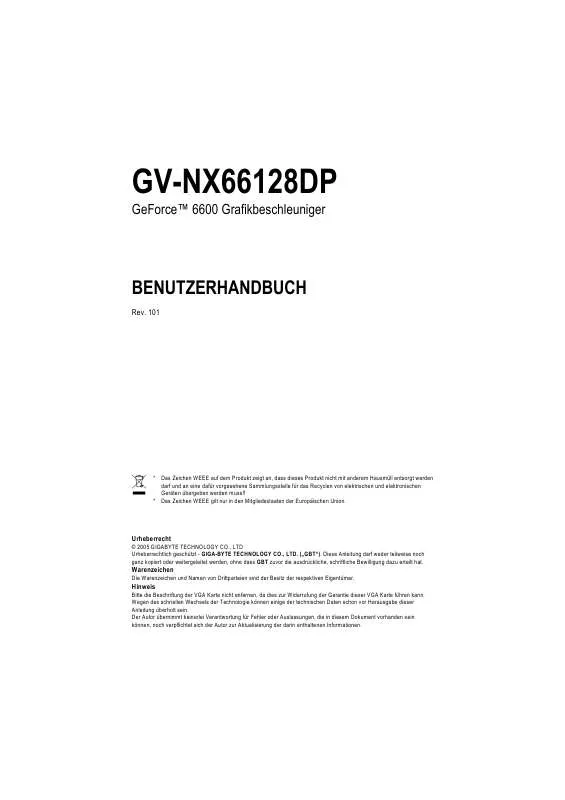 Mode d'emploi GIGABYTE GV-NX66128DP-SI