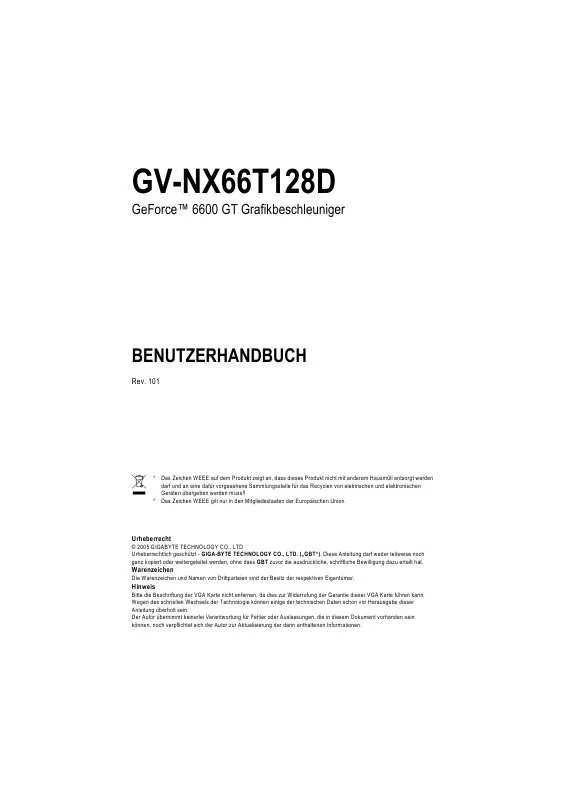 Mode d'emploi GIGABYTE GV-NX66T128D-SP